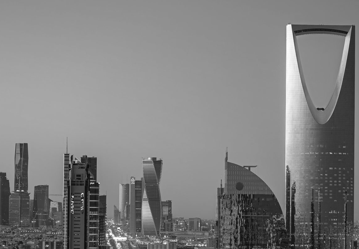 Black & white photo of Riyadh